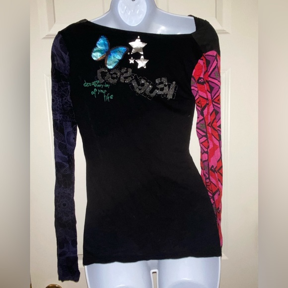 Women’s rare Desiguel multi-pattern Dream L/S knit top. Like new. - Picture 4 of 12